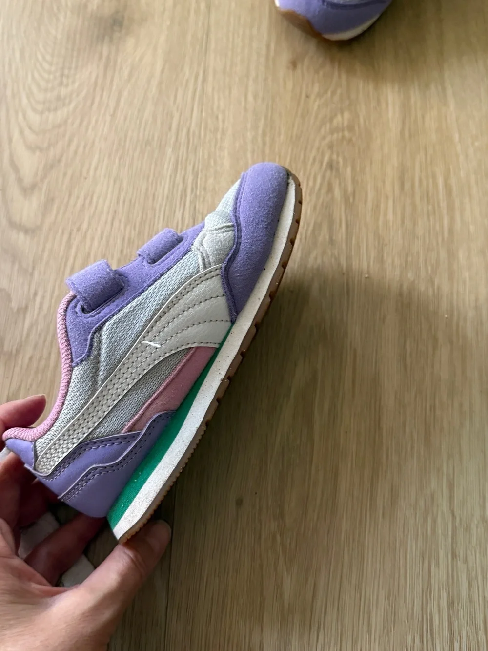 Puma Future Rider Kids - Grey Purple & Pink w/ Velcro Strap